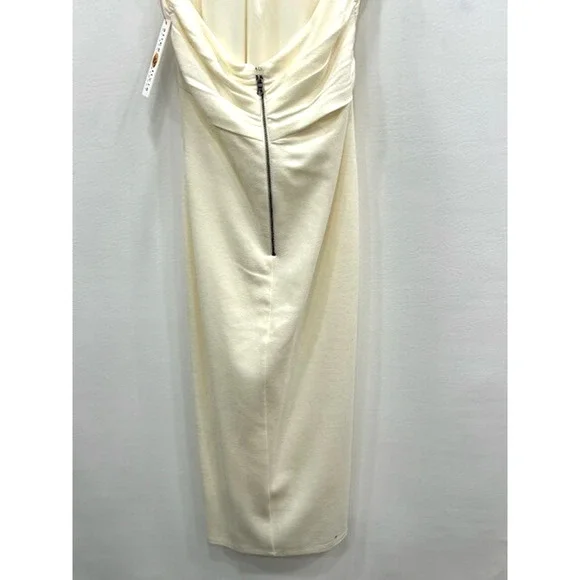 NWT Alice + Olivia Women's Suellen Twist Neck Halter Midi Dress Ecru‎ Size 6 - Picture 8 of 15